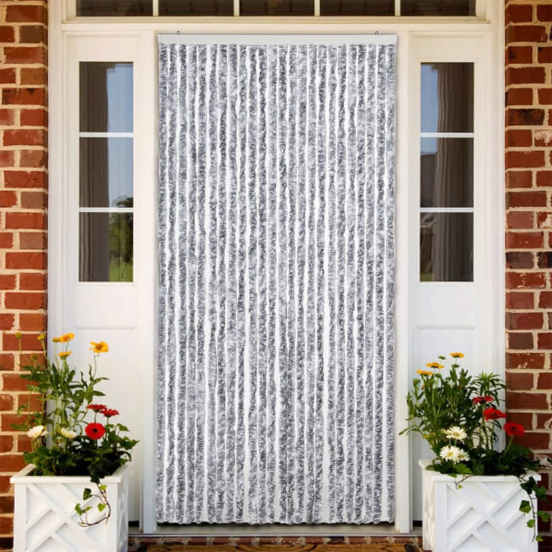 Blackout Single Curtain Panel, White/Grey, 56 W  x 185 D cm