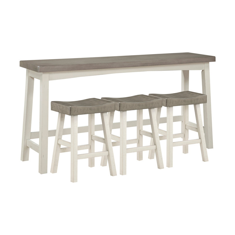 Transitional 4-Piece Counter Height Set, Coffee/White