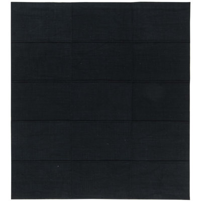 Tapis noir en feutre moderne 7 pi 5 po x 8 pi 2 po Nuno