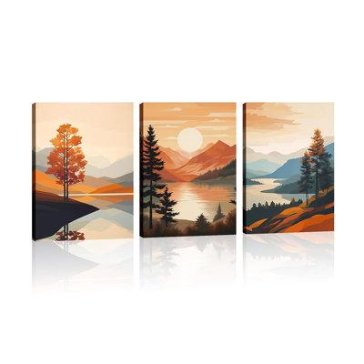 3 Piece Wrapped Canvas Wall Art
