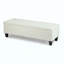 Banc repose-pieds avec rangement, surface bouclée, pieds en bois d'hévéa, capacité de 300 lb