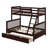 Twin Over Full Bunk Bed With Two Storage Drawers, Convertible Into 2 Beds, Solid Wood Bunk Bed With Ladder And Guardrails-807782179