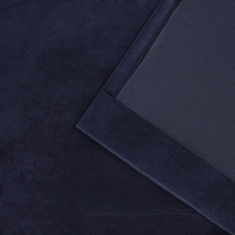 Cambra Velvet Semi-Sheer Grommet Curtain Panels, Navy, 54"L x 63"W