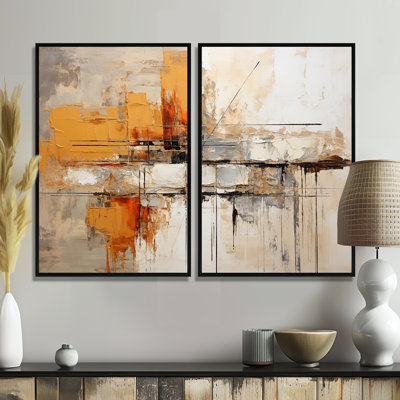 Cissy - Yellow Modern Wall Art 2 Pieces