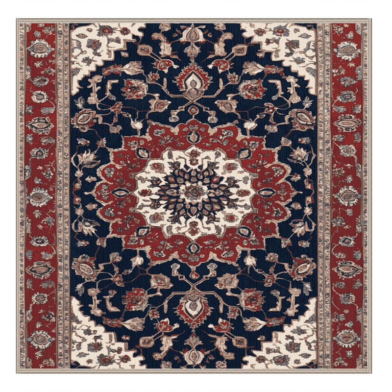 Machine Washable Persian Brown Area Rug, Square 5'