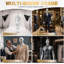 Mannequin de corps pour homme - Mannequin de corps entier ajustable de 73 po, modèle en plastique amovible avec finition plaquée argent, base et base en métal