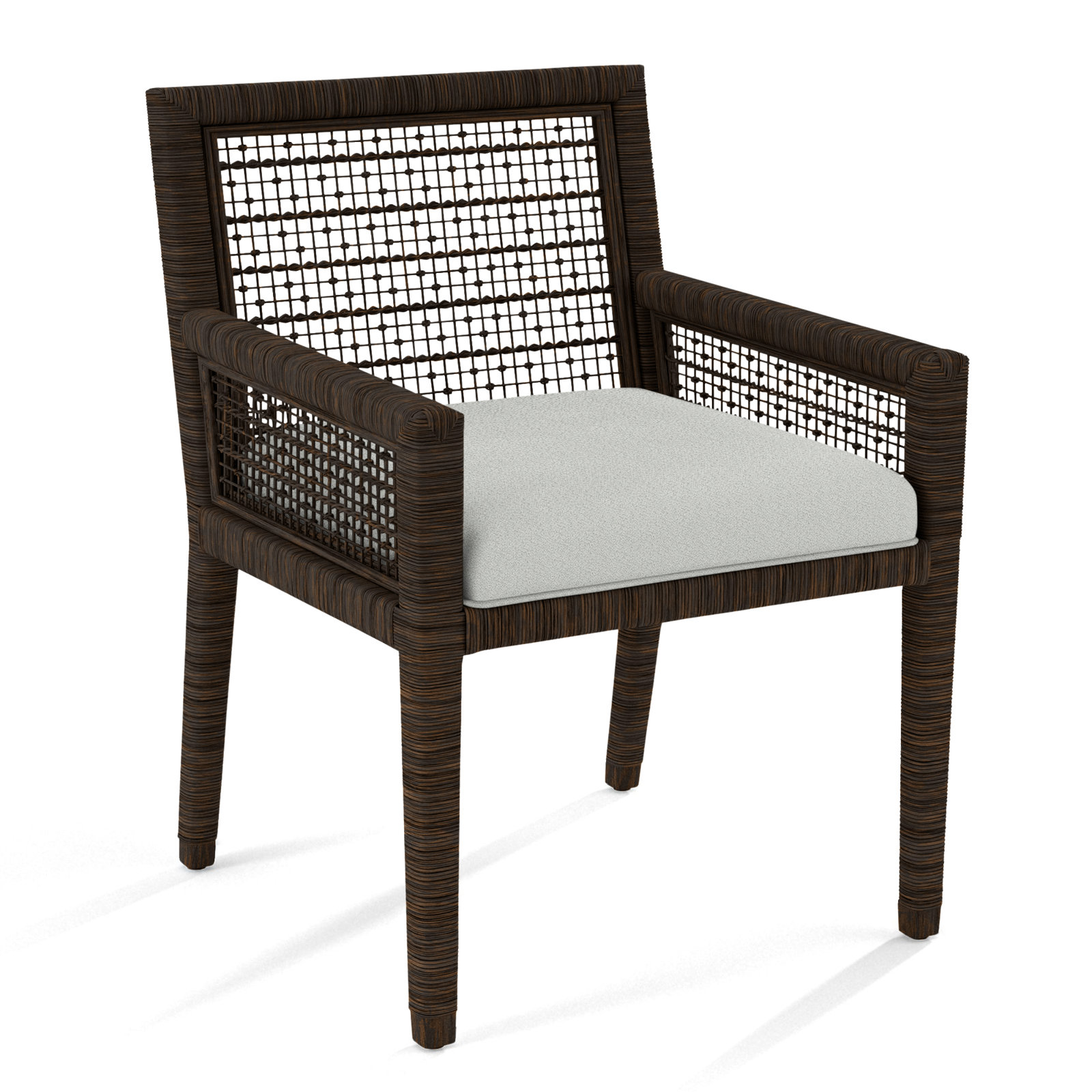 Glinda Dining Armchair, Gray Sugar Performance; 0863-84, Coffee