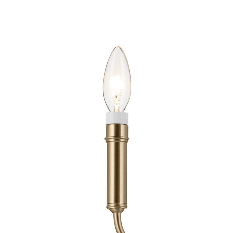  6-Light Classic Shaded Arm Chandelier, Bronze, 19.5" H x 6" W x 41" D