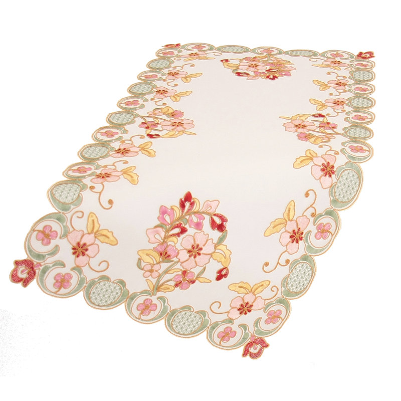 Weatherspoon Embroidered Cutwork Table Runner, 34" L x 16" W