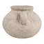 Vase rond en terre cuite avec poignée double pour la décoration intérieure - Vase à fleurs de style rétro pour décoration d'étagère ou de table d'appoint - 13 po, ivoire