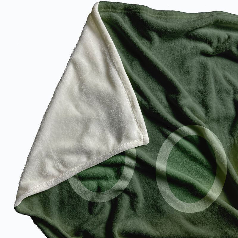 Elzy Plain Weave / Muslin Throw Blanket, Green