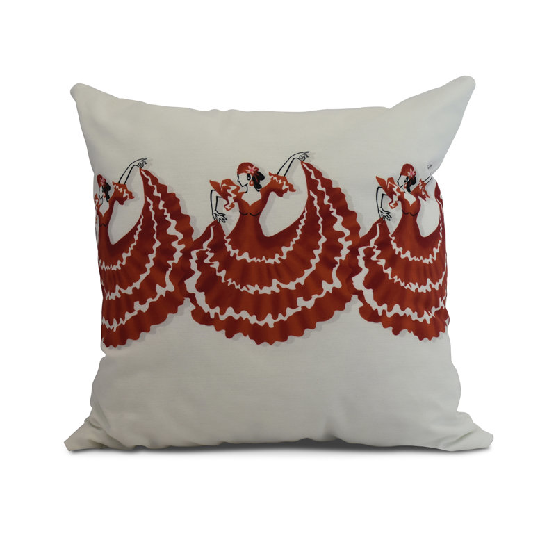 Housse de coussin d'extérieur carré cubique, Rouge-orange, 20 po x 20 po