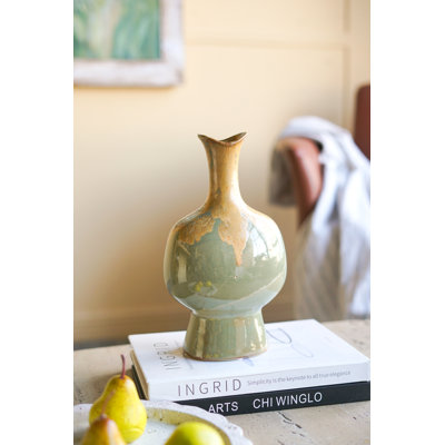 5.5x4.5x10.8" Reactive Glazed Vase