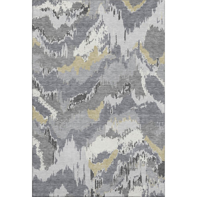 Premium Machine Washable Prisco Gray Rug
