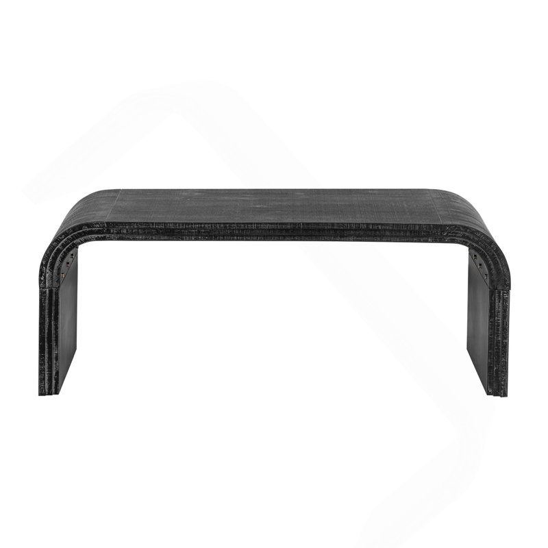 Table basse minimaliste avec un design Art déco incurvé pour le salon ou la salle à manger, Noir