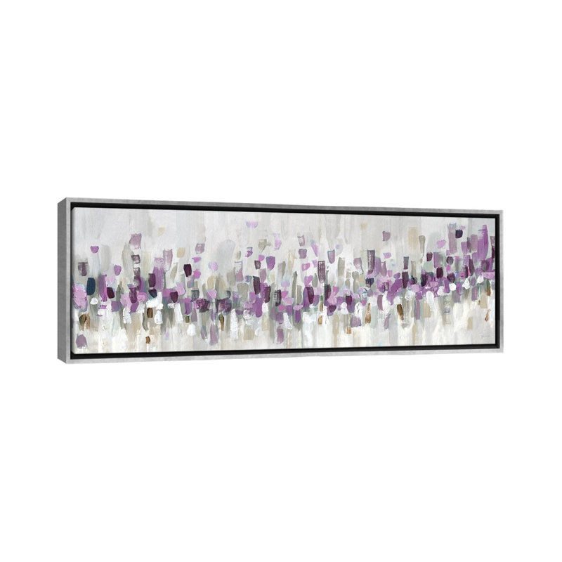 Blue Staccato - Purple 6 Pcs., 24" H x 72" W, Silver Floater Framed