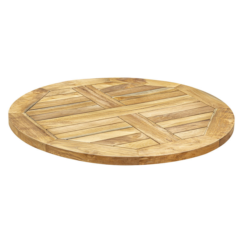 Plateau de table rond en teck Patty, H 1,25 po x l 30 po x P 30 po