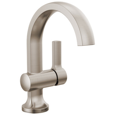 Albion Brushed Nickel Bathroom Faucet, Single Hole Bathroom Sink Faucet for Vanity, Metal Push-Pop Drain Assembly, SpotShield Brushed Nickel