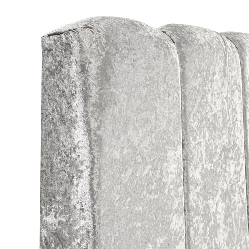 Hockenberry Upholstered Bed, Single (3'), Bling Pewter