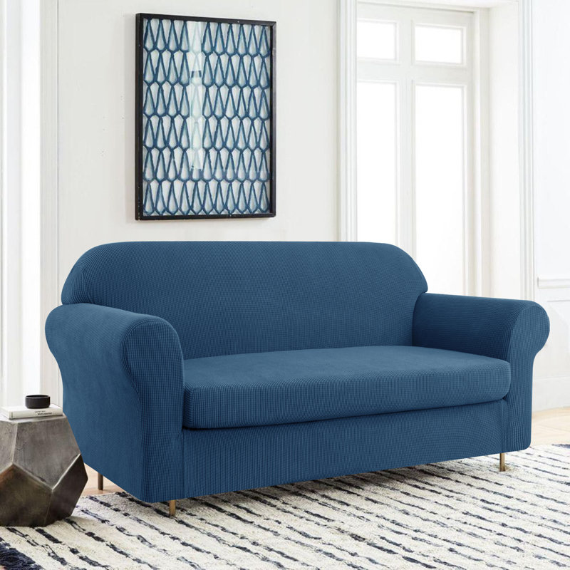Housse pour canapé 2 pièces Arainy, Bleu denim