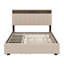 Lit plateforme en lin peu encombrant avec lit gigogne, tête de lit et tiroirs doubles-1214881870-1214881868