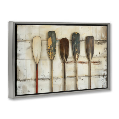  Toile flottante encadrée «Rustic Oar» par Arlington Prints