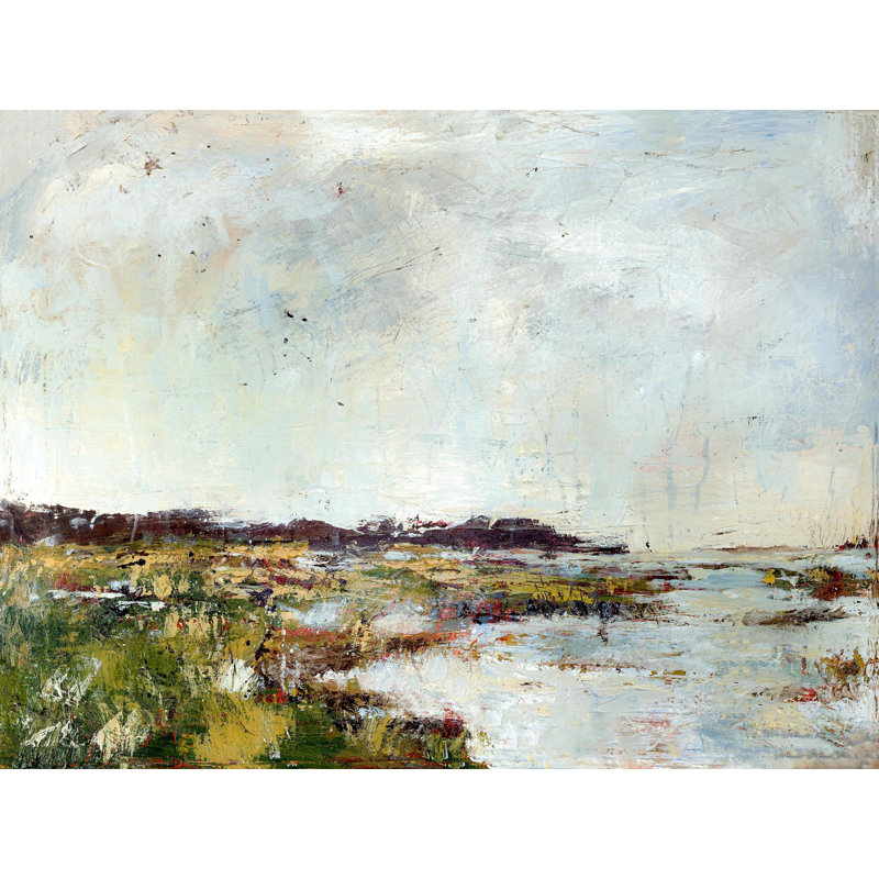 Abstract Marsh - Artist Enhanced Canvas Print, Black Framed Canvas, 25.5" H x 31.5" W x 1.75" D