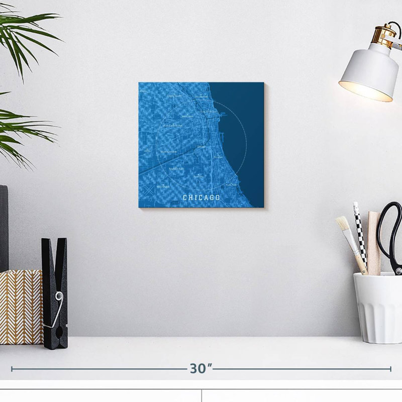 Carte bleue de Chicago, H 10 po x l 10 po