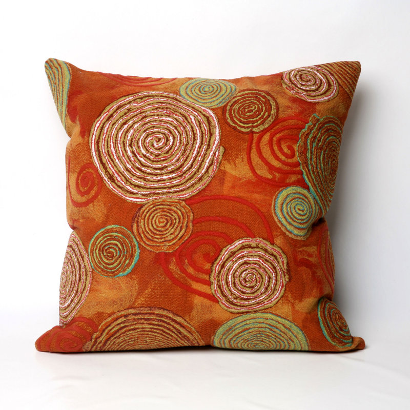  Graffiti Swirl Outdoor Square Pillow Cover & Insert, 20" x 20", Warm 1