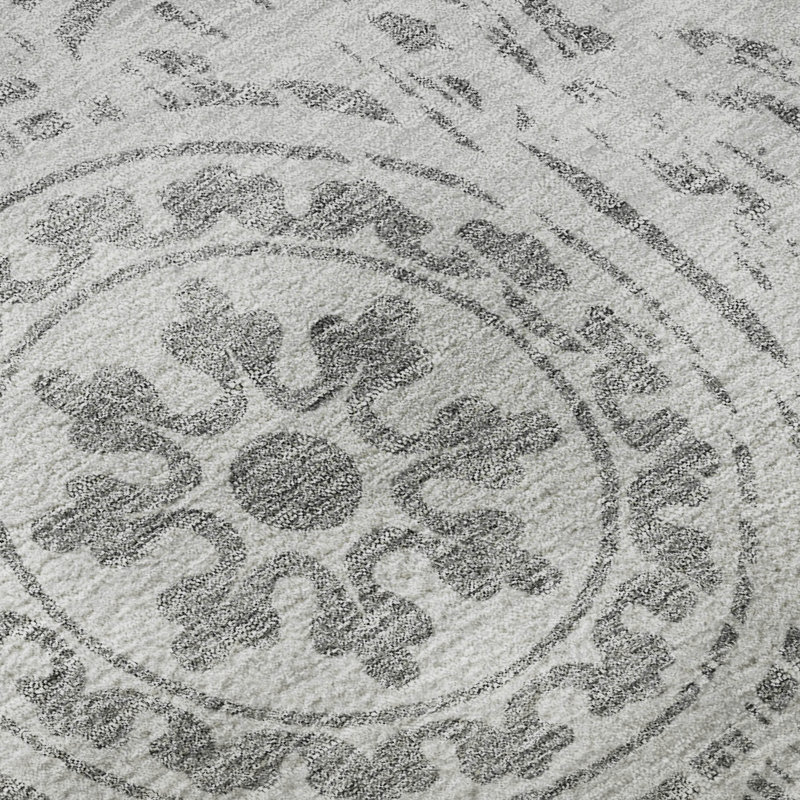 Premium Machine Washable Prisco Silver Rug, Runner 2'3" x 7'6"