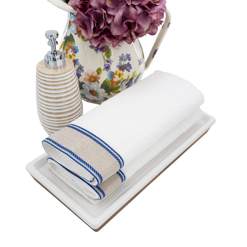 Serviette en coton Loreto, Bleu