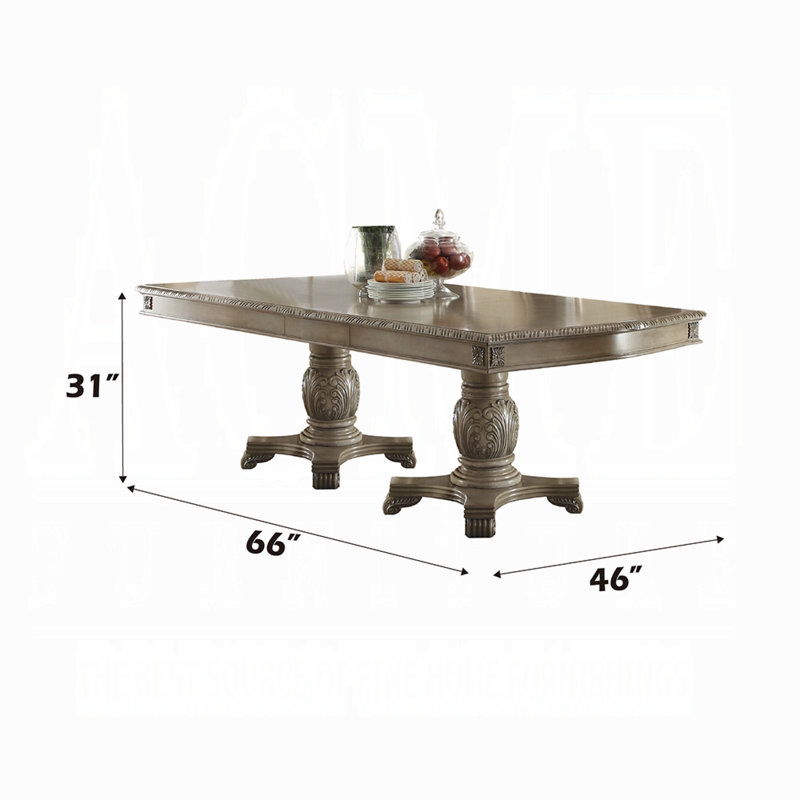 Table de salle à manger Chateau De Ville, Blanc antique