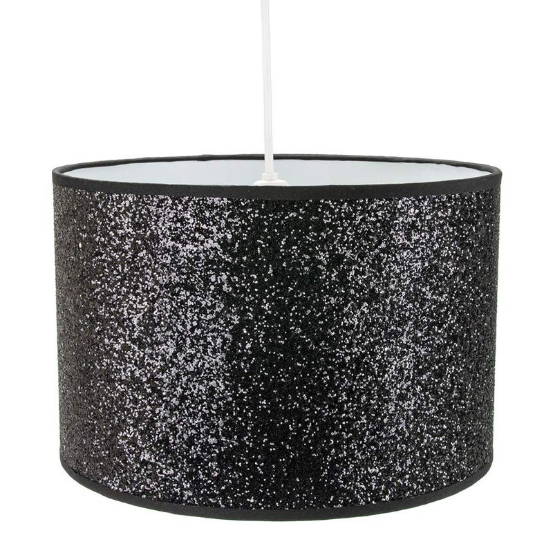 Modern and Designer Bright Glitter Fabric Pendant/Lamp Shade, Purple, 18cm H x 25cm W x 25cm D