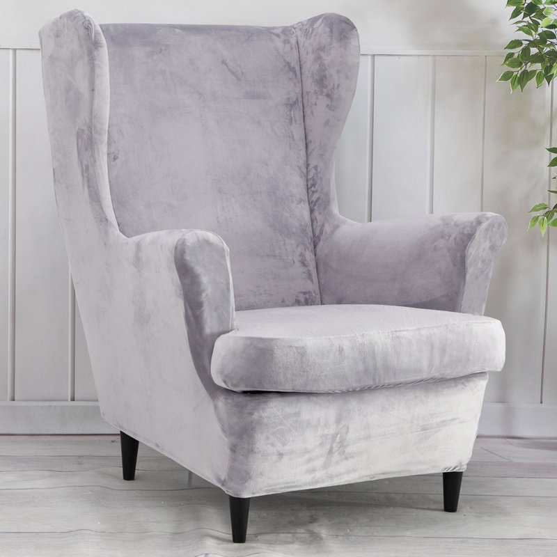 Housse pour fauteuil à coussins en T, Mélange de polyester gris clair