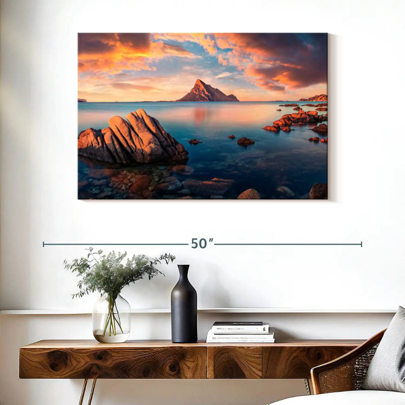 Gillard, île de la mer, paysage marin, H 26 po x l 39 po