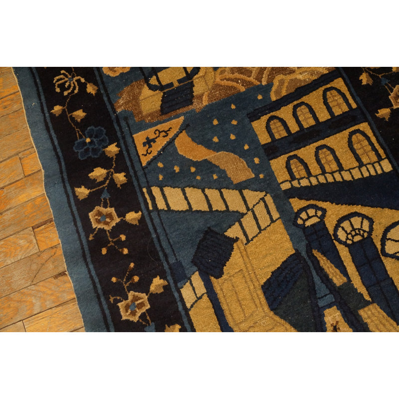 Antique Scenic Pictorial Peking Chinese Rug