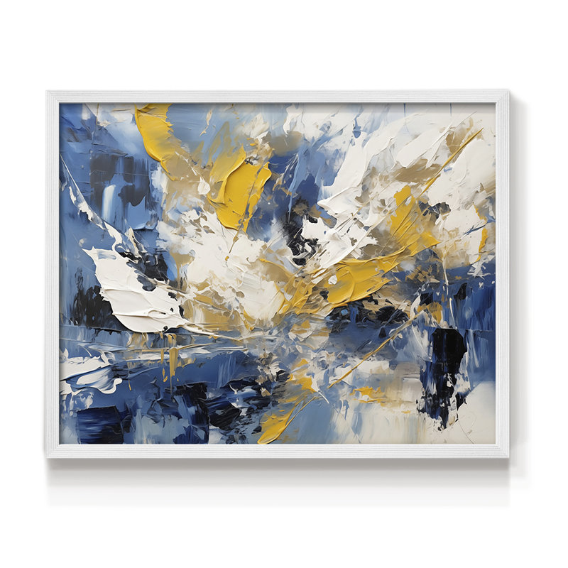 Abstrait, série CXLVI, reproduction encadrée, H 22 po x l 28 po, Blanc