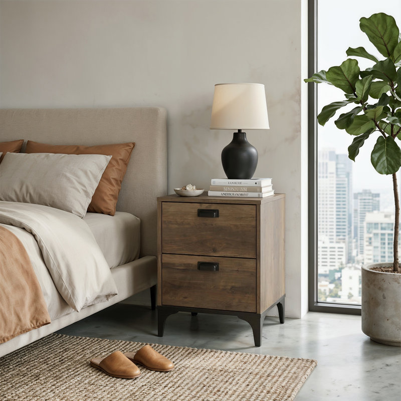 Bedside Table, Knotty Oak
