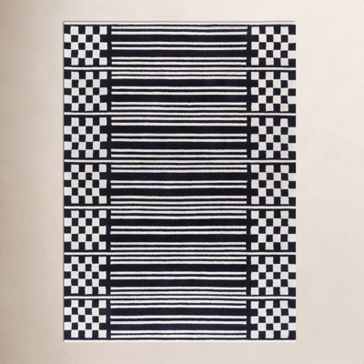 Hand-Tufted Geometric Wool Rug