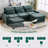 Kamanda 99'' Chenille Sectional Sofa with Movable Ottoman & Back Cushions-118568668