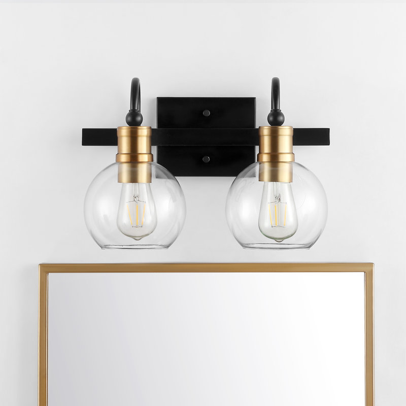 Éclairage pour meuble-lavabo rétro en fer / verre Escondido, 2