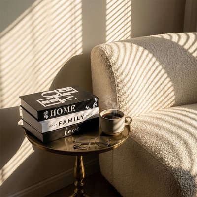 3-piece Faux Book Set - Modern Minimalist "home Family Love" Black & White Decor Books For Home Decor, Coffee Table & Shelf Styling
