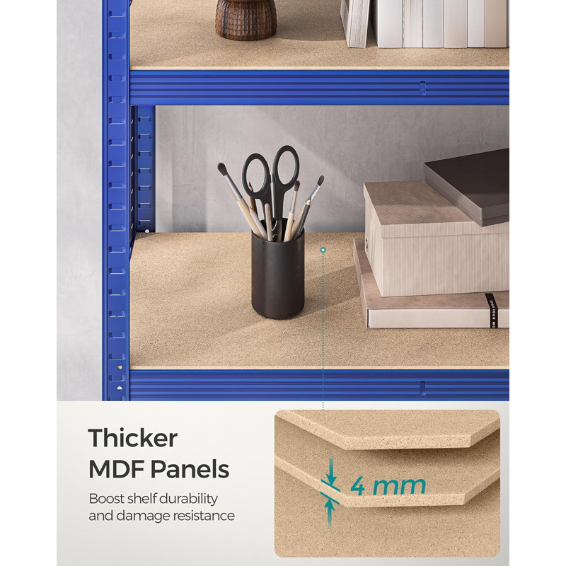 90cm W Metal Shelving Unit, Blue