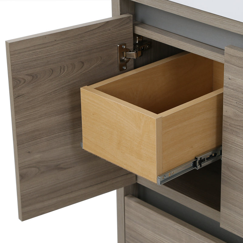 48.5" Single Bathroom Vanity With Cultured Marble Top, Forest Elm