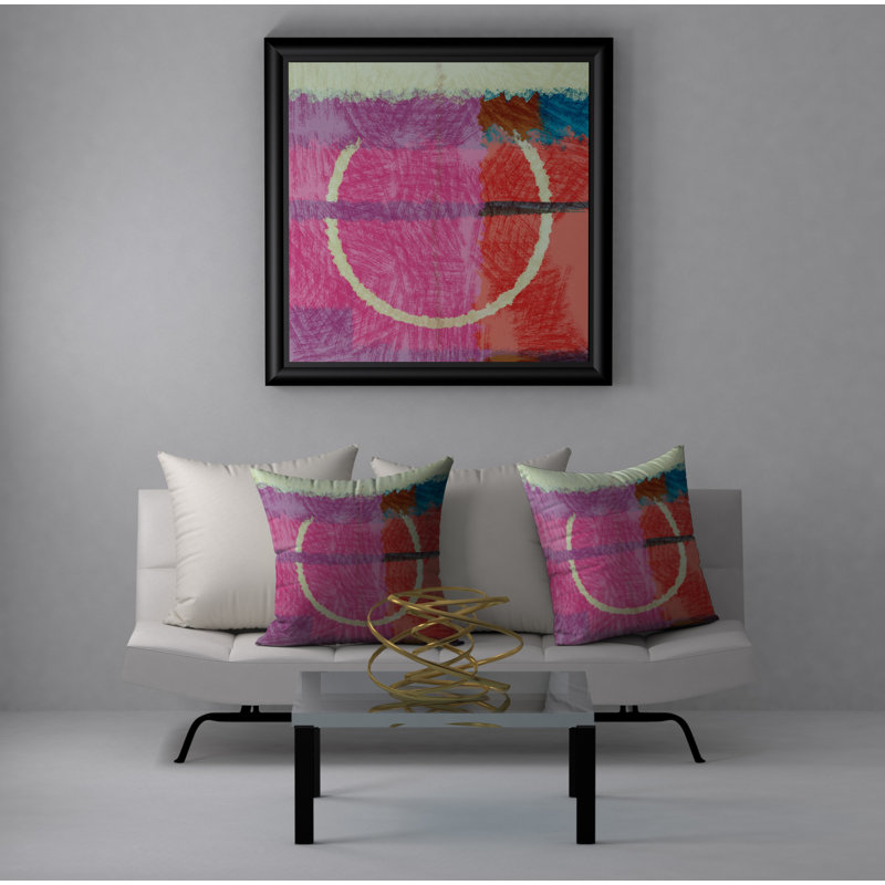 Coussin décoratif abstraite, H 20 po x l 20 po