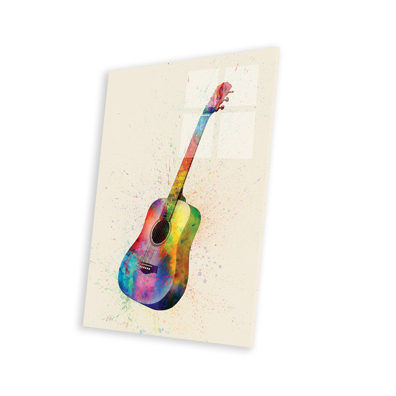 Impression de guitare acoustique sur verre acrylique