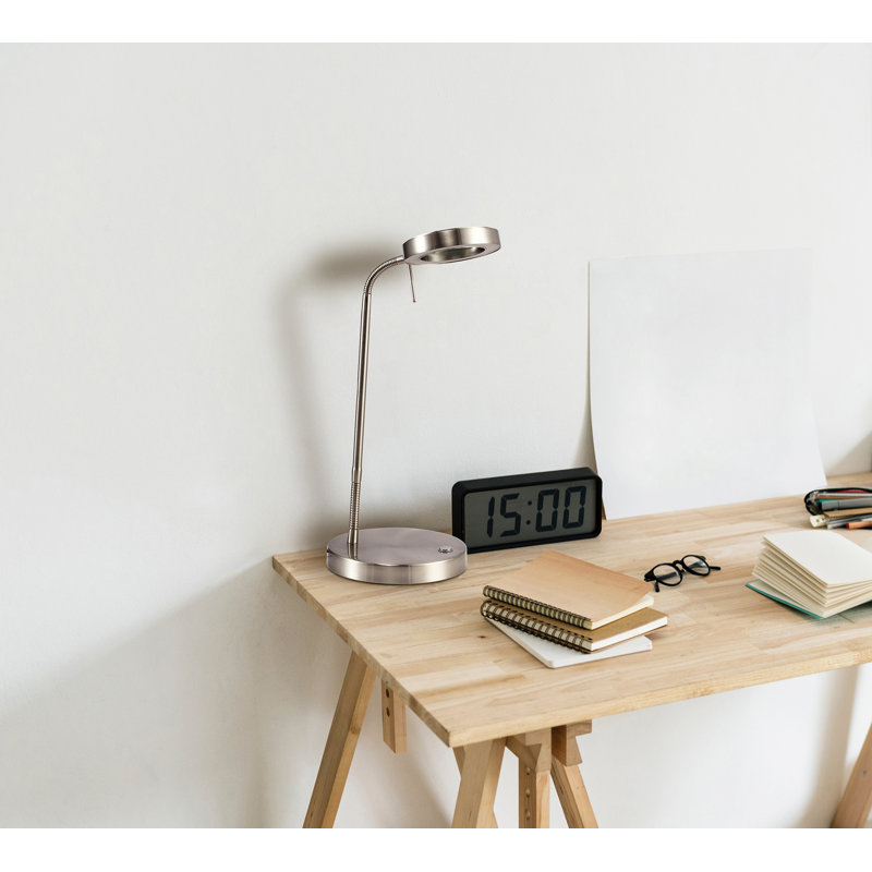 Pieter Metal Desk Lamp, Satin Nickle