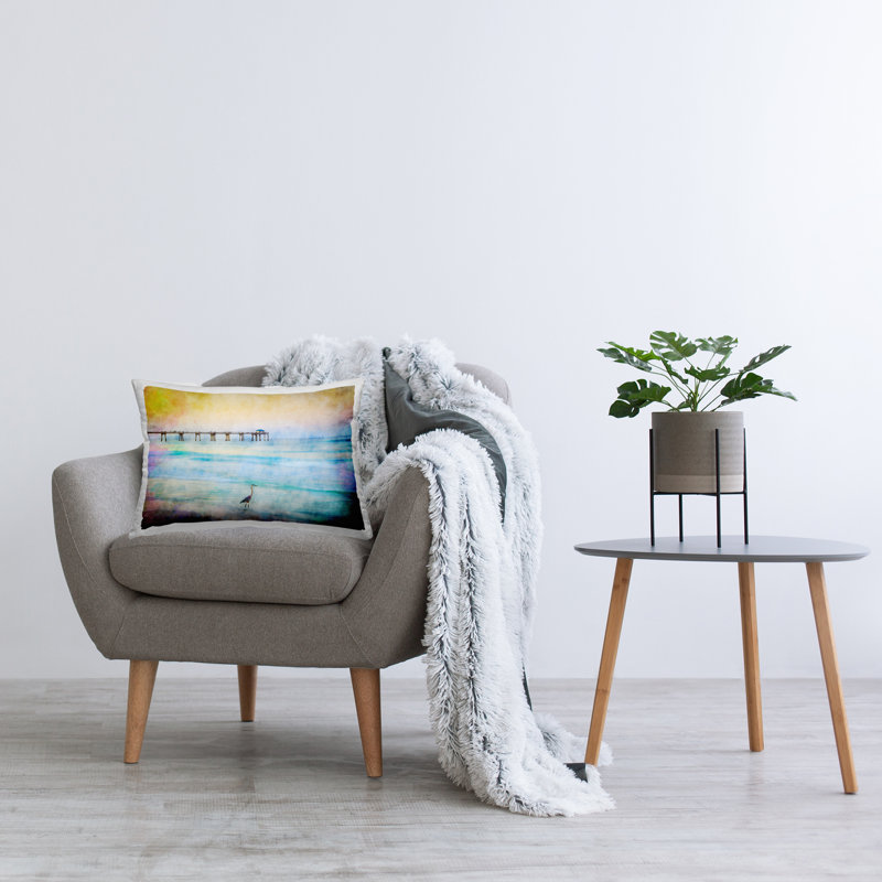 Coastal Pier Abstraction Printed Throw Pillow Design By Daniel Sproul