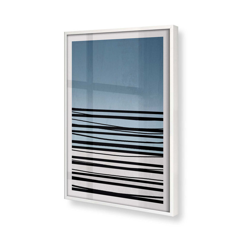 «Twilight Stripes V2» sur papier, Cadre opaque blanc, H 21 po x l 17 po