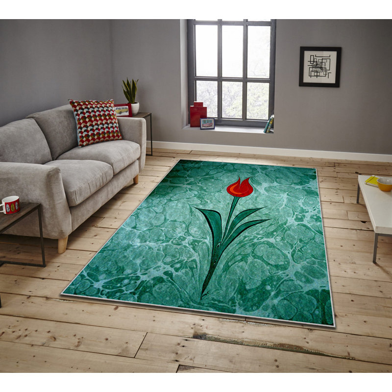 Luxurious Velvet Area Rug, 4.6 x 7.2 Feet | 100% Polyester, 740 g/m² | Non-Slip Felt Dot Underside, Machine Washable | Digital Print Design, Easy to Clean, Perfect for Living Room & Bedroom Décor